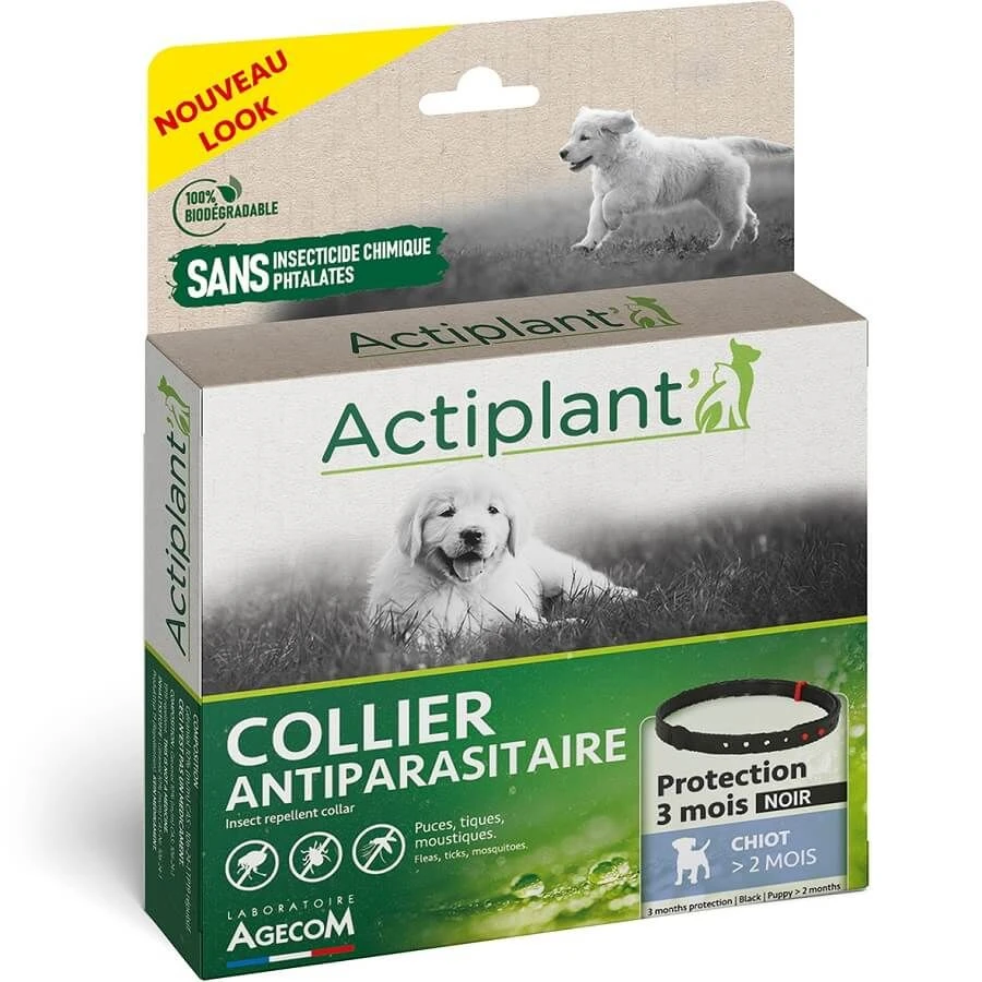 Actiplant Collier Antiparasitaire Noir Chiot 3 Actiplant Collier Antiparasitaire Noir Chiot