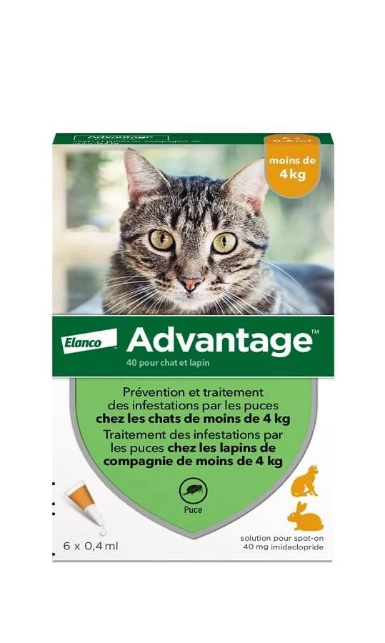 Advantage 40 Chat Et Lapin De 1 à 4 Kg 6 Pipettes 4 Advantage 40 Chat Et Lapin De 1 à 4 Kg 6 Pipettes – Image 2