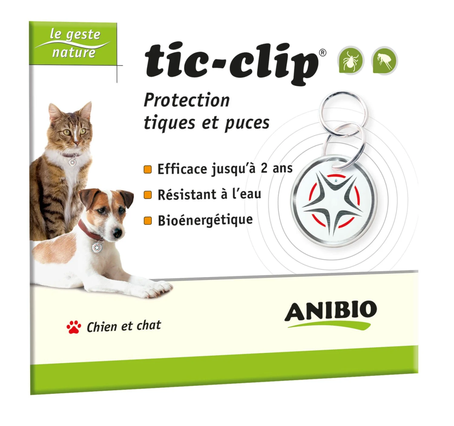 Anibio Médaille Tic-clip Chien Et Chat 3 Anibio Médaille Tic-clip Chien Et Chat