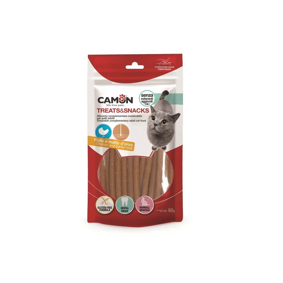 Camon Bâtonnets De Poulet Et Malt D'orge Chat 60 G 3 Camon Bâtonnets De Poulet Et Malt D'orge Chat 60 G