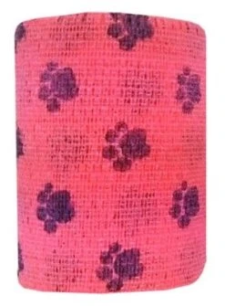 Bandes Cohésives 7.5 Cm Empreinte Rose Fluo 5 Bandes Cohésives 7.5 Cm Empreinte Rose Fluo -Animalerie emp rose 1