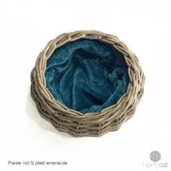 Homycat Panier Avec Plaid Bleu - Destockage