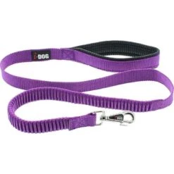 I-DOG Laisse Confort Elastique Violet/Gris 120 Cm