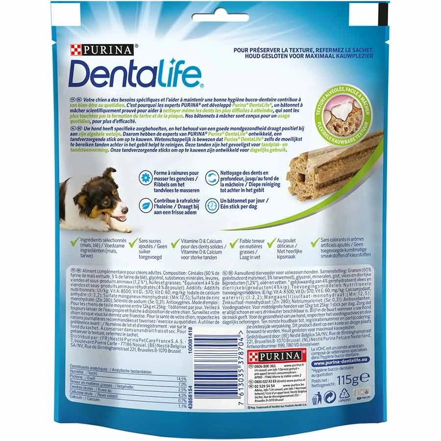 Purina DentaLife Stick Chien Medium 5 Bâtonnets 4 Purina DentaLife Stick Chien Medium 5 Bâtonnets – Image 2