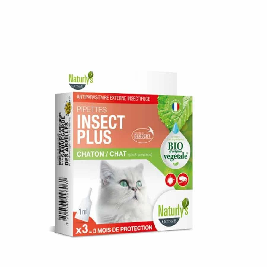 Naturlys Pipettes Insect Plus Bio Chaton Et Chat X3 3 Naturlys Pipettes Insect Plus Bio Chaton Et Chat X3