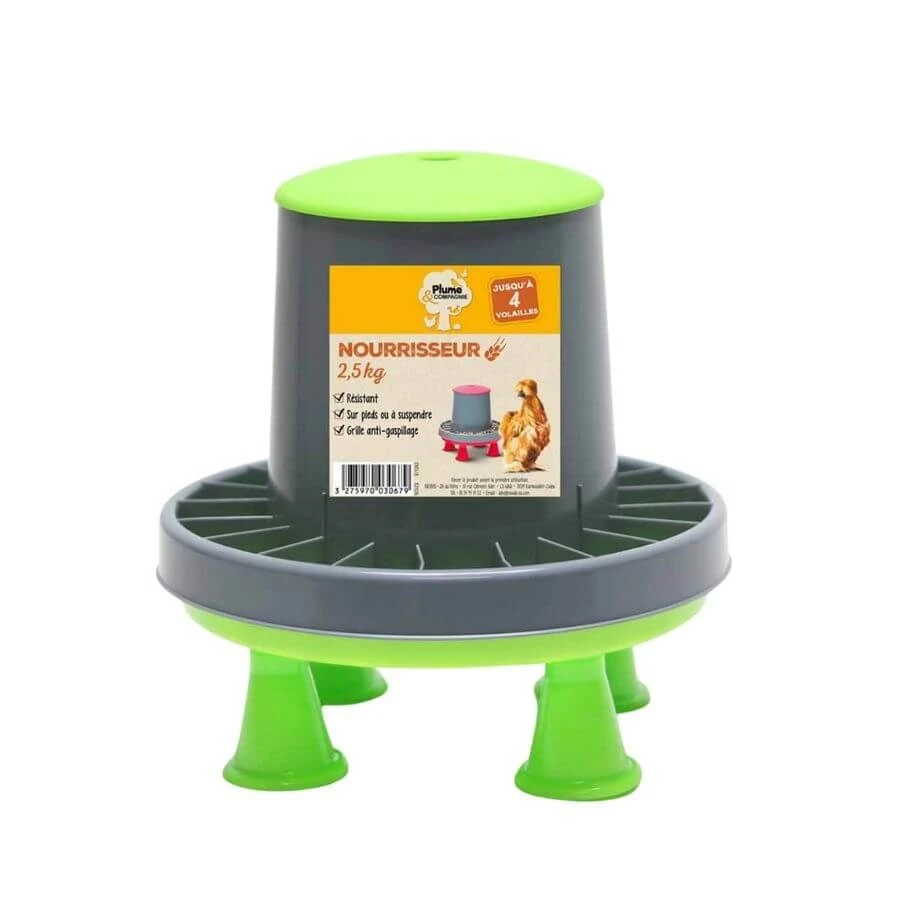 Plume & Compagnie Nourrisseur Plastique Sur Pieds 2,5 Kg 4 Plume & Compagnie Nourrisseur Plastique Sur Pieds 2,5 Kg – Image 2