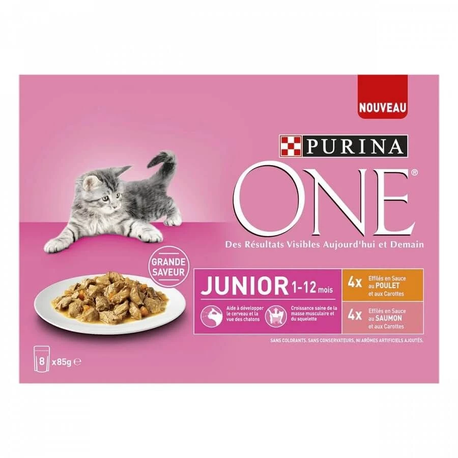 Purina One Chaton Saumon Poulet 8 X 85 G 5 Purina One Chaton Saumon Poulet 8 X 85 G – Image 3