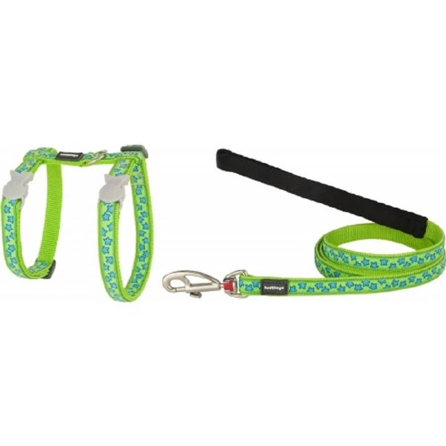 RedDingo Harnais + Laisse Etoile Vert Et Bleu Pour Chat 3 RedDingo Harnais + Laisse Etoile Vert Et Bleu Pour Chat