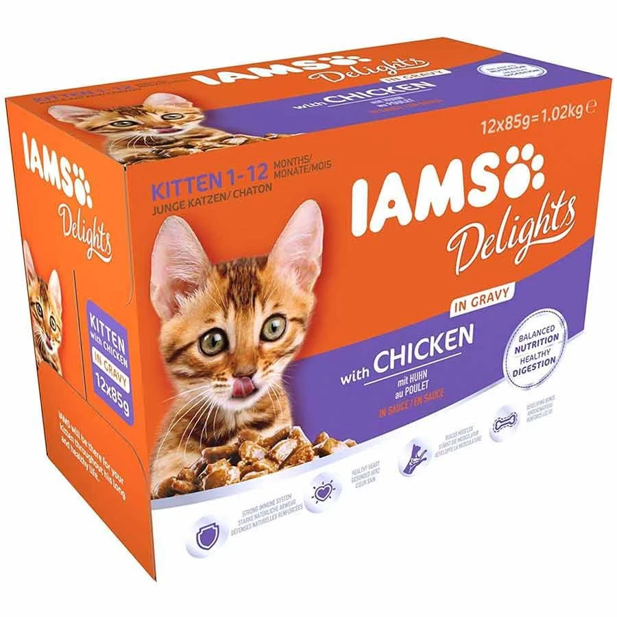 IAMS Delights Poulet En Sauce Chaton 12 X 85 Grs 3 IAMS Delights Poulet En Sauce Chaton 12 X 85 Grs