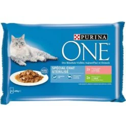 Purina One Chat Stérilisé Saumon Dinde 4 X 85 G -Animalerie shopping 3