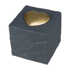 Trixie Pierre Commémorative Grise & Cœur 11 Cm