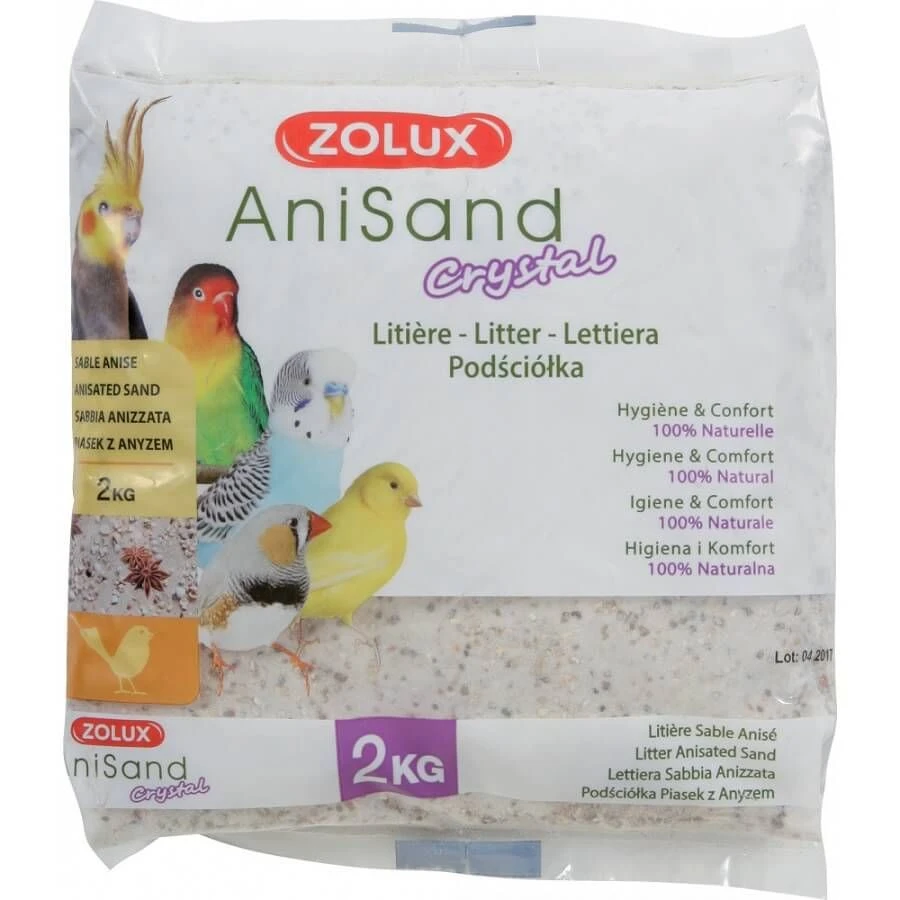 Zolux Litière Sable Anisand Crystal Pour Oiseaux 2 Kg 3 Zolux Litière Sable Anisand Crystal Pour Oiseaux 2 Kg