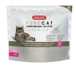 Zolux PURECAT Litière Minérale Agglomérante Premium Pour Chat 16 L